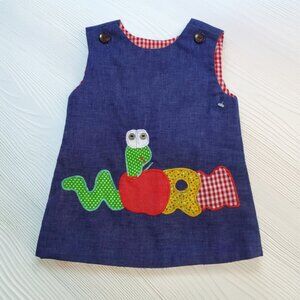 NWOT Vintage The Frog Pond Worm and Apple Dress Size 2T